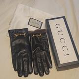 Gucci Accessories | Gucci Leather Gloves | Color: Black | Size: M