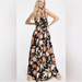 Free People Dresses | Free People Wisteria Floral Print Maxi Dress | Sz L, Black Multi | Nwt $148 | Color: Black | Size: L