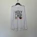 Lularoe Tops | Lularoe Holy Chip Hudson Womens White Long Sleeve T-Shirt Size Large | Color: White | Size: L