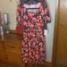 Lularoe Dresses | Lularoe Nicole- Size Small, Black With Red And Blue Floral Pattern | Color: Black/Red | Size: S