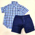 Polo By Ralph Lauren Matching Sets | 2t Boys Polo Ralph Lauren Blue/White Checkered Shirt And Blue Pants | Color: Blue/White | Size: 2tb