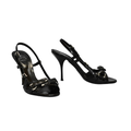 Burberry Shoes | D0 Burberry Black Patent Buckle Straps Slingback Sandal Heels Shoes Sz 37.5 $500 | Color: Black | Size: 37.5eu