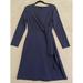 J. Crew Dresses | J Crew Womens Small Blue Knotted Dress Drapey Tie Waist H8993 Stretch Knit | Color: Blue | Size: S