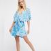 Free People Dresses | Free People Dark Star Floral Mini Dress - Sz Med | Color: Blue/Orange | Size: M