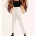 Free People Pants & Jumpsuits | Free People Margate High Waisted Paperbag Pleated Trouser Pant While Large | Color: White | Size: L