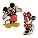 Disney Jewelry | Mickey And Minnie Mouse Disney Pins: Gold Mickey Mouse And Minnie | Color: Gold/Red | Size: Os