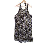 American Eagle Outfitters Dresses | American Eagle Aeo Daisy Print Floral Halter Open Back Dress Plus Size Xxl | Color: Black/Yellow | Size: Xxl