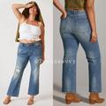 Anthropologie Jeans | Anthropologie Pilcro Ripped Flare Jean Distressed Blue Plus Size 32 Tall Nwt | Color: Blue/White | Size: 32 Tall