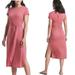 Athleta Dresses | Athleta Essence Pink Keyhole Midi Wrap Back Dress Barbiecore | Color: Pink | Size: Sp