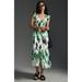 Free People Dresses | Anthropologie The Peregrine Midi Dress In Watercolor Palate Size Xs | Color: Green/White | Size: Xs