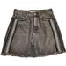 Free People Skirts | Free People Blk/Grey Denim Mini Skirt Fray Bottom Embellished Size 2 Nwot | Color: Black/Gray | Size: 2