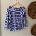 J. Crew Tops | J Crew Blue White Mariner Stripe Crew/Boatneck Top With Twist Back! Medium | Color: Blue/White | Size: M