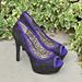 Jessica Simpson Shoes | Jessica Simpson Lace Overlay Peep Toe Platform High Heels | Color: Black/Purple | Size: 6.5