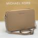 Michael Kors Bags | Michael Kors Jet Set Item Large East West Zip Crossbody Leather Camel Nwt | Color: Silver/Tan | Size: Various