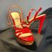 Jessica Simpson Shoes | (Jessica Simpson) High Heels Sandals In Red With Gold Glitter Heels Size 8.5 | Color: Gold/Red | Size: 8.5