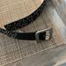 Nine West Other | Black Leather Belt, Size M (39”L X 1.75”W) Embellished With Metal Studs | Color: Black | Size: Os