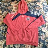 Adidas Shirts | Chicago Fire Fc Mls Large Red Adidas Pullover Hoodie Sweatshirt | Color: Blue/Red | Size: L