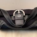 Coach Bags | Coach Black Signature Jacquard Fabric/Leather Shoulder Bag/Hobo | Color: Black/Silver | Size: Os