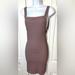 Free People Dresses | Free People Intimately Body Con Ribbed Dress Sexy Side Cut Outs Mauve Backless | Color: Pink/Purple | Size: L