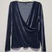 J. Crew Tops | J. Crew Mercantile Blue Velour Faux Wrap Blouse Size L | Color: Blue | Size: L