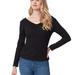 Jessica Simpson Tops | Jessica Simpson Off The Shoulder V-Neck Myra Top | Color: Black | Size: L