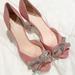 Kate Spade Shoes | Kate Spade | New York Suede And Leather Glitter Bow Slip On Heels | Color: Pink/White | Size: 8.5