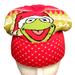 Disney Accessories | Kermit The Frog Muppets Holiday Winter Knit Beanie Cap Hat Cuff Osfm New | Color: Green/Red | Size: Os