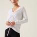 Athleta Tops | Athleta Women’s Bright White Oversized Crossover Ruched Athletic Top Size Small | Color: White | Size: S