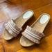 Coach Shoes | Coach Brayden Raffia Sandal | Color: Tan/White | Size: 9.5