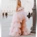 Anthropologie Dresses | Anthropologie Morphine Fashion Madonna Strapless Tiered Tulle Asymmetric Gown M | Color: Pink | Size: M