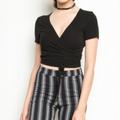 Brandy Melville Tops | Brandy Melville Black Wrap Top | Color: Black | Size: S