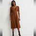 Madewell Dresses | Madewell Wide V-Neck Seamed Midi Dress | Color: Brown | Size: 0