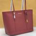 Michael Kors Bags | Michael Kors Jet Set Travel Large Saffiano Leather Tote Shoulder Dark Cherry Nwt | Color: Gold/Purple | Size: Various