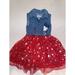 Disney Dresses | Disney Junior Girls Red Minnie Mouse Tutu Dress Size 2t Blue Silver | Color: Red | Size: 2tg