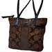 Coach Bags | Coach Bag 12cm Tote Brown Chocolate Signature Jacquard Handbag Shoulder Purse | Color: Brown/Tan | Size: Os