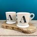 Anthropologie Dining | Anthropologie Art Deco Monogram Coffee Mugs Set Of 2 Letter A Classic Holiday | Color: Black/White | Size: Os