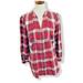 Anthropologie Tops | Anthropologie Red Medford Plaid Flannel Tunic Button Down Shirt Women’s Sz 2 | Color: Gray/Red | Size: 2