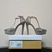 Jessica Simpson Shoes | Excellent - Jessica Simpson Platform T-Strap Studded Heels 7.5 | Color: Black/White | Size: 7.5