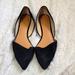 J. Crew Shoes | J. Crew Flats Suede Pointed Toe Black Slip On Shoes Leather Size 9.5 | Color: Black | Size: 9.5