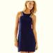 Lilly Pulitzer Dresses | Lilly Pulitzer Chrissy Largo Shift Dress True Navy Beaded Gold Bronze Size 2 | Color: Blue/Gold | Size: 2