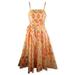 Anthropologie Dresses | Anthropologie Maeve Freya Poplin Dress Ikat Print Orange Midi Sundress 50s Xs 2 | Color: Orange/White | Size: 2