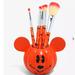 Disney Makeup | Disney Mickey Mouse Jack O Lantern Makeup Brush Set & Pumpkin Holder Cup Bnib | Color: Black/Orange | Size: Os