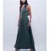 Free People Dresses | Free People Silk Road Maxi Dress Olive Green V Neck Open Back | Color: Green | Size: S