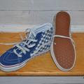 Vans Shoes | High Top Checkered Vans | Color: Blue/White | Size: 3bb
