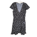 J. Crew Dresses | J. Crew Mercantile Women's Faux Wrap V Neck Ruffle Mini Dress Floral Black Small | Color: Black | Size: S