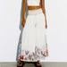 Zara Skirts | Gorgeous Zara Long Embroidered Shell Skirt | Color: White | Size: Xs