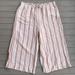 Madewell Pants & Jumpsuits | Madewell Womens Flowy Pants Tan White Stripe Linen Blend Pockets Plus Xxl | Color: Tan/White | Size: Xxl