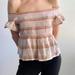 American Eagle Outfitters Tops | American Eagle Multicolor Striped Smocked Top, American Eagle Tops | Color: Cream | Size: Lj