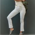 Anthropologie Jeans | Anthropologie Maeve Collette Mid Rise Cropped Flare Jeans | Color: White | Size: 29