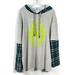 Disney Shirts | Disney Parks Haunted Mansion Layered Look Flannel Plaid Sleeve Hoodie Top Xl | Color: Blue/Gray | Size: Xl